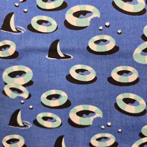 Riley Blake Sharktown Cotton Fabric By Shawn Wallace 41x73 C6352 Nautical Ocean - Picture 7 of 7